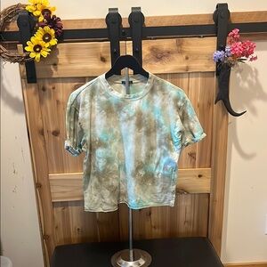 Wild Fable Tie-Dye Short Sleeve Tee - Green and Brown